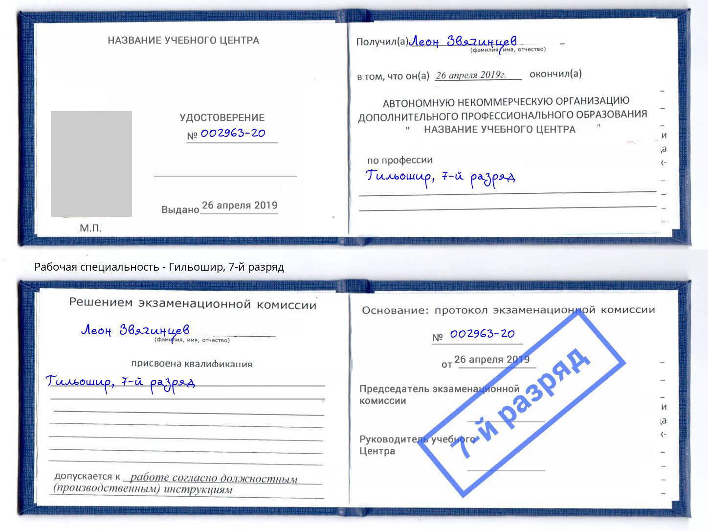 корочка 7-й разряд Гильошир Лесозаводск