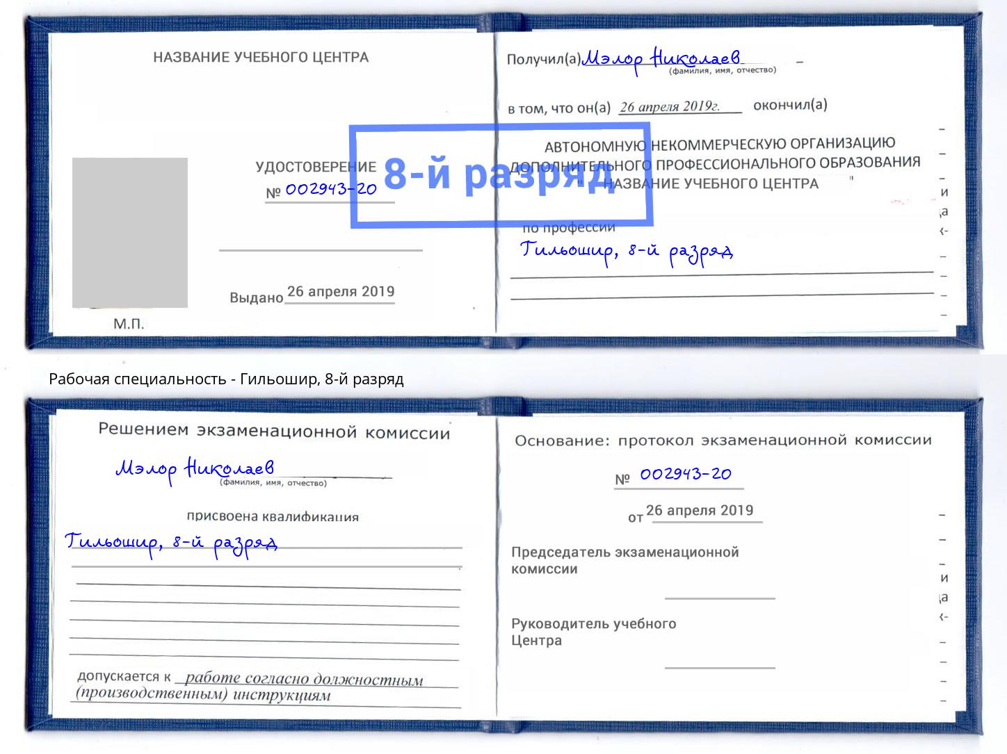 корочка 8-й разряд Гильошир Лесозаводск